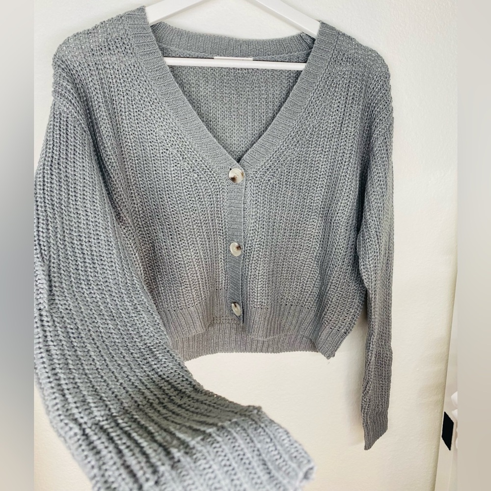 NWT Gray Cardigan Sweater